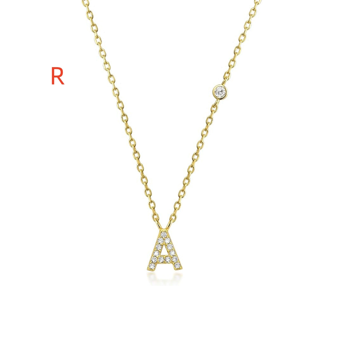 Fashion Jewelry Luxury Gold Color A-Z 26 Letters Necklace CZ Pendant for Women Cute Initials Name Necklace Fashion Party Wedding Jewelry Gift