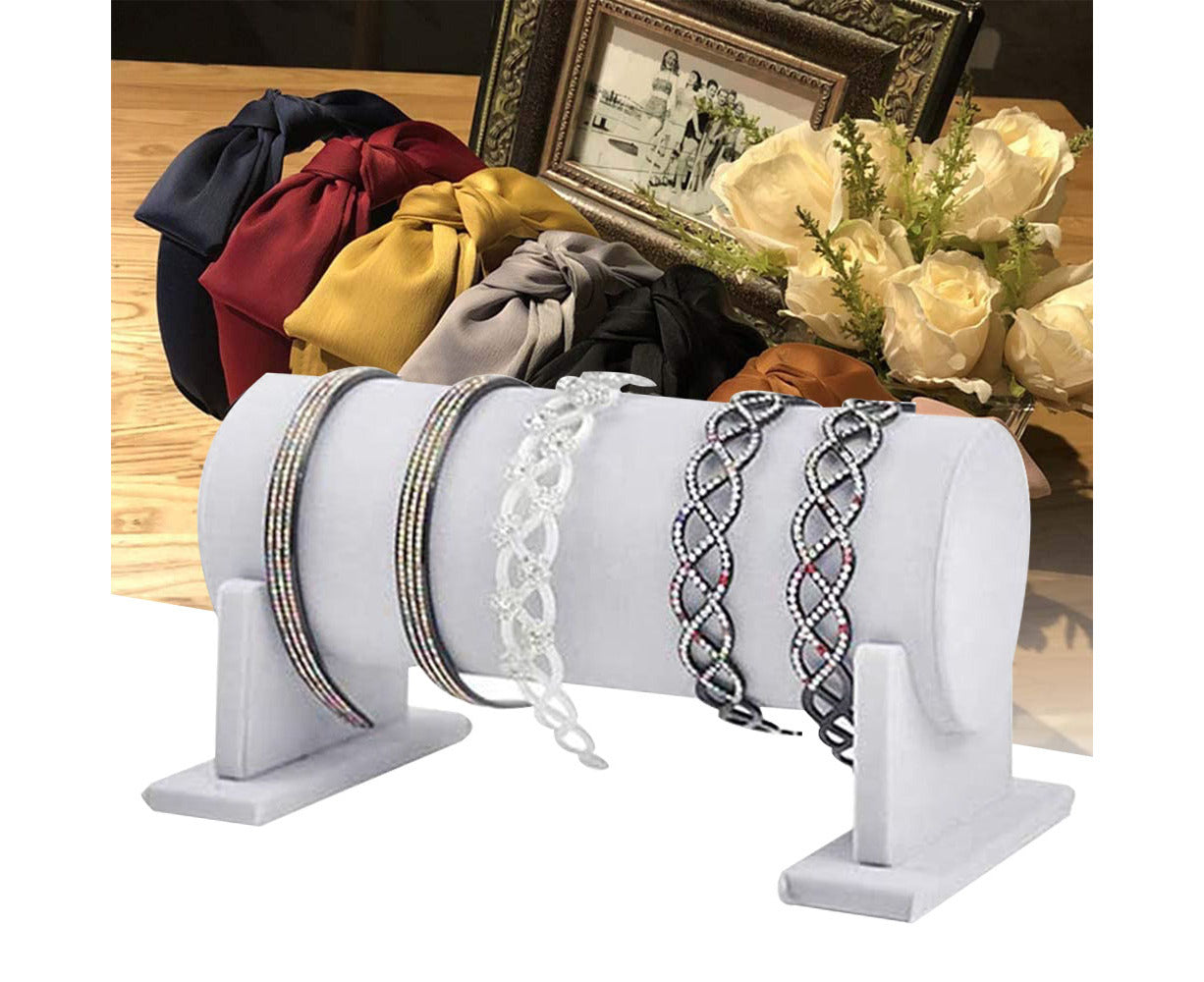 Velvet Detachable Hairband Hair Hoop Headband Hair Clasp Holder Display Rack Organizer Holder,Grey