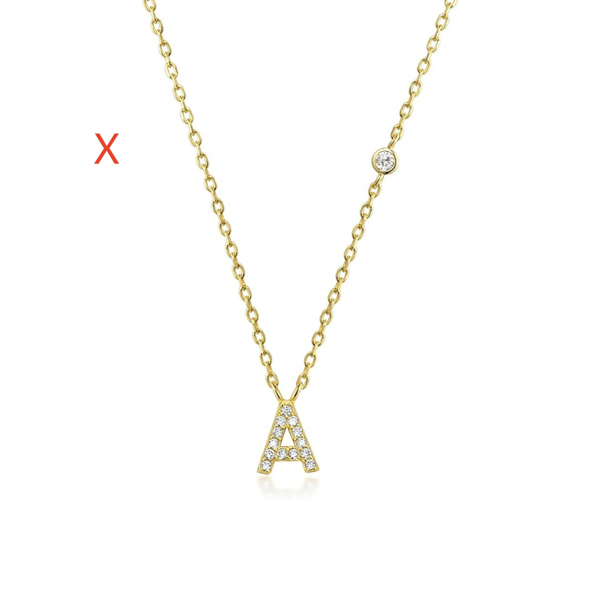 Fashion Jewelry Luxury Gold Color A-Z 26 Letters Necklace CZ Pendant for Women Cute Initials Name Necklace Fashion Party Wedding Jewelry Gift