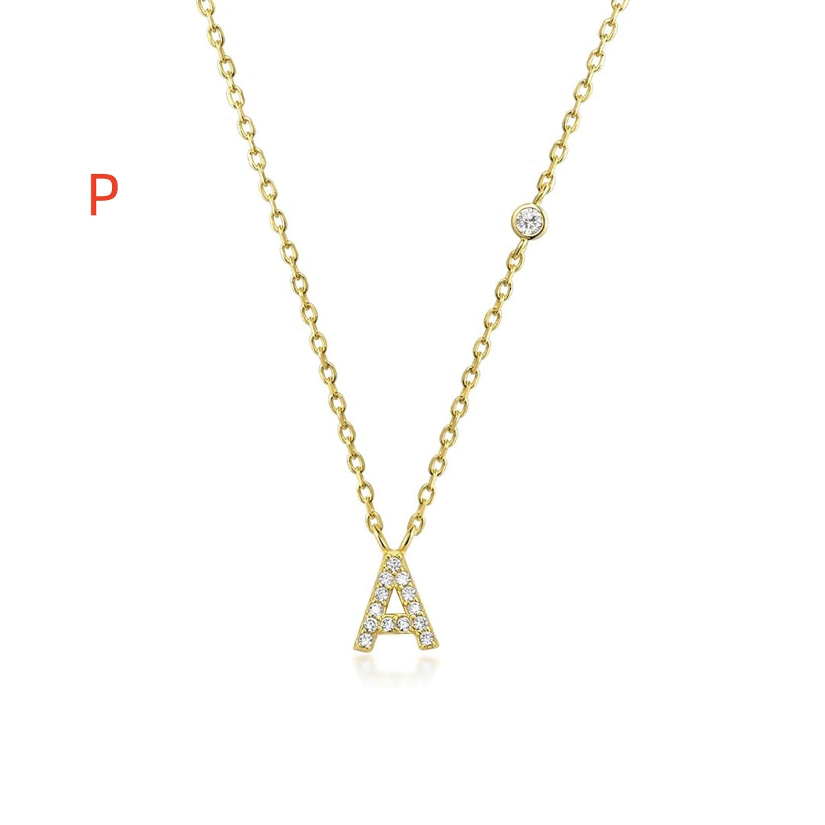 Fashion Jewelry Luxury Gold Color A-Z 26 Letters Necklace CZ Pendant for Women Cute Initials Name Necklace Fashion Party Wedding Jewelry Gift