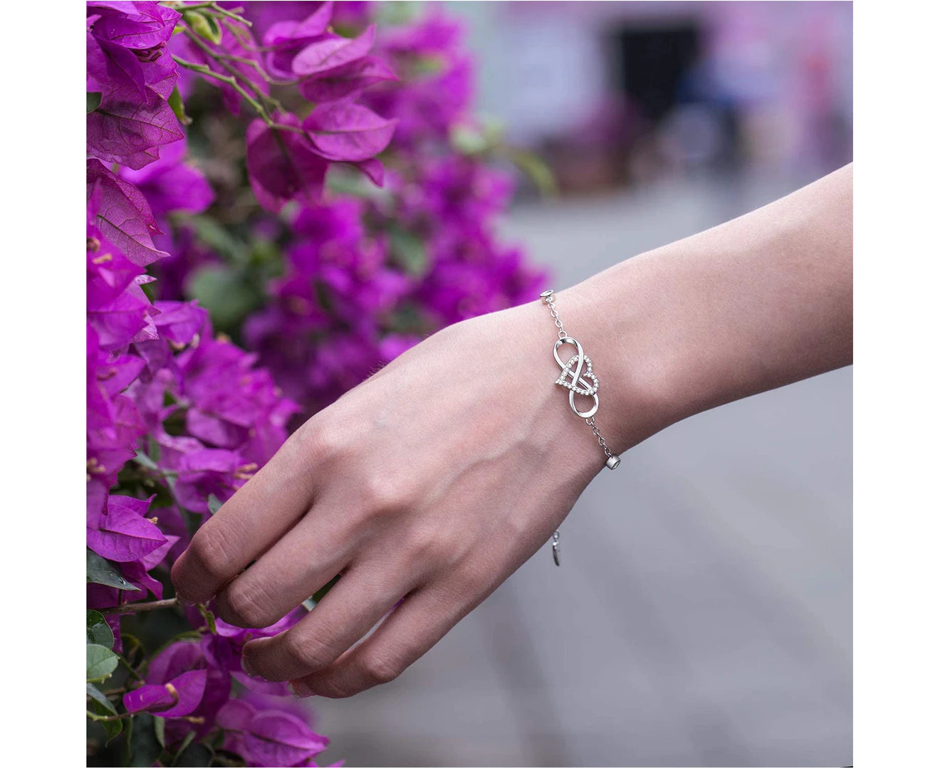 Bracelets for Women 925 Sterling Silver Dainty Religious Cross Faith Infinity Heart Love Symbol Sideways Cross God Blessed Bracelet Confirmation Gifts