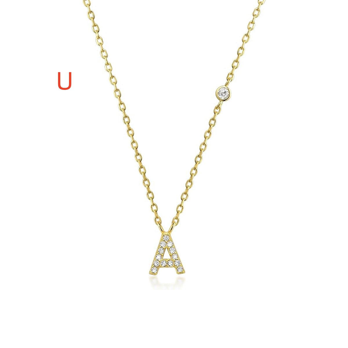 Fashion Jewelry Luxury Gold Color A-Z 26 Letters Necklace CZ Pendant for Women Cute Initials Name Necklace Fashion Party Wedding Jewelry Gift