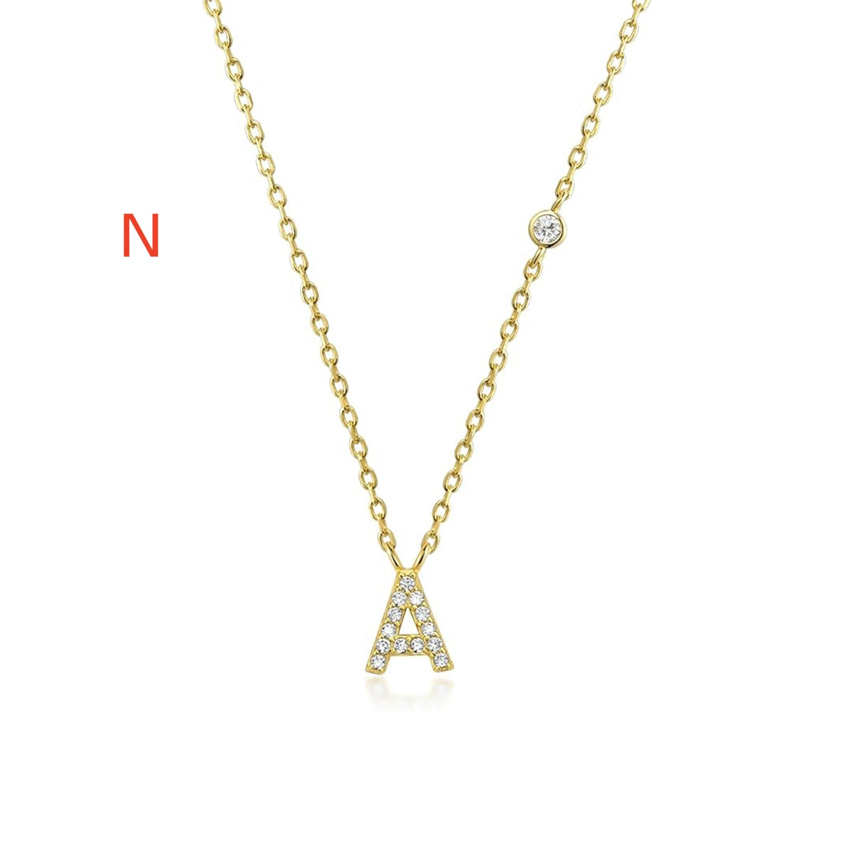 Fashion Jewelry Luxury Gold Color A-Z 26 Letters Necklace CZ Pendant for Women Cute Initials Name Necklace Fashion Party Wedding Jewelry Gift