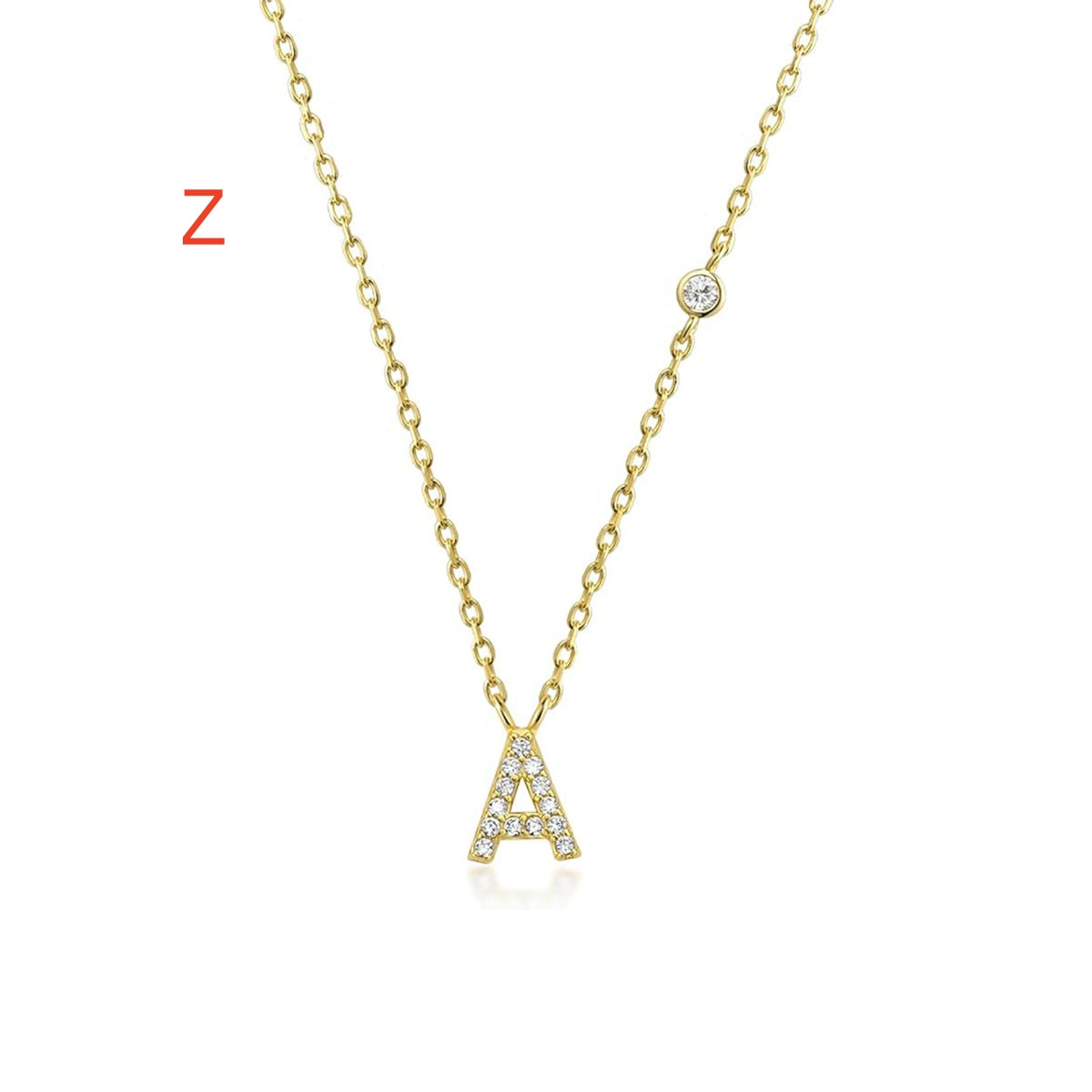 Fashion Jewelry Luxury Gold Color A-Z 26 Letters Necklace CZ Pendant for Women Cute Initials Name Necklace Fashion Party Wedding Jewelry Gift