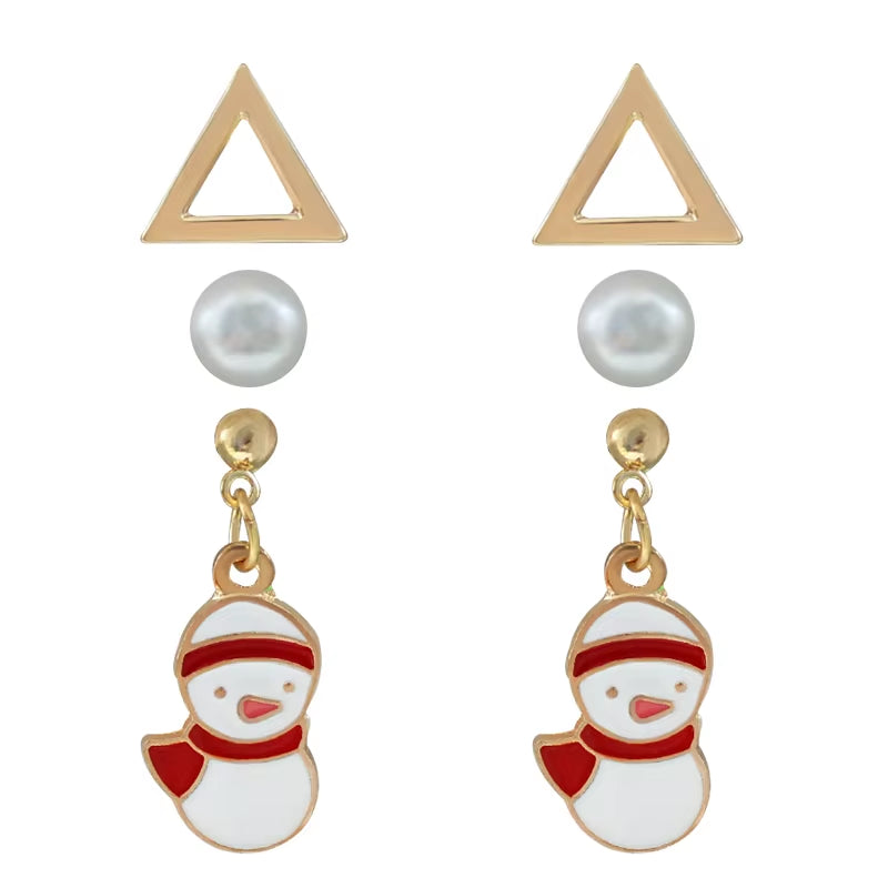 Santa Claus Christmas Earrings Snowman Deer Bell Christmas Tree Ear Jewelry Accessories Lovely Xmas Gift for Womennew Year Gifts