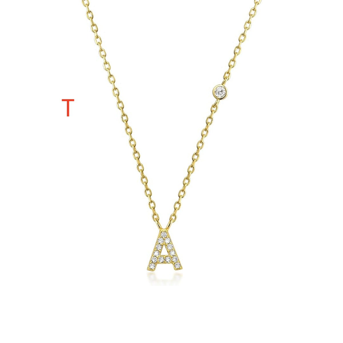 Fashion Jewelry Luxury Gold Color A-Z 26 Letters Necklace CZ Pendant for Women Cute Initials Name Necklace Fashion Party Wedding Jewelry Gift